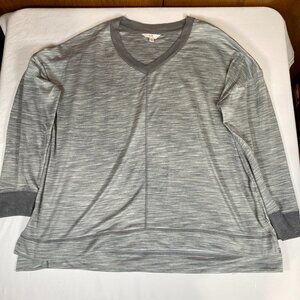 Secret Treasures V-Neck Knit Top Sleepwear Women's XL Gray Polyester Blend
